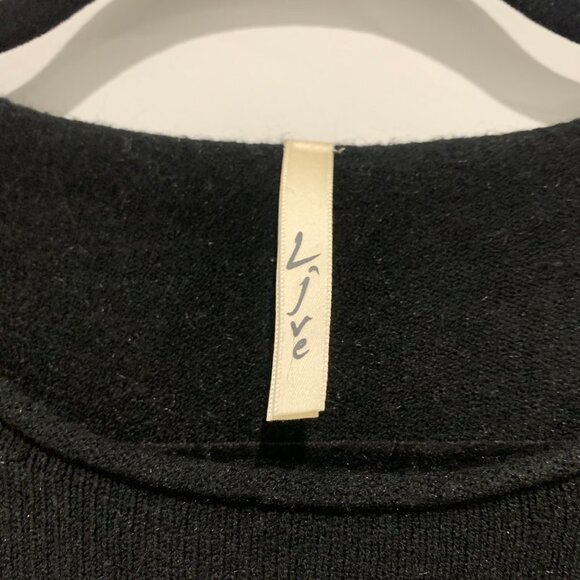 LJVE Women Black Pattern Long Sleeve Sweater Top Size M - Picture 6 of 9